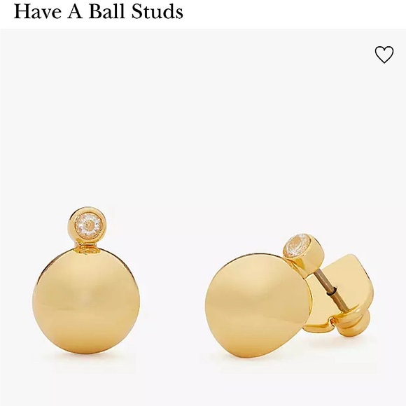 Kate Spade “ Have a Ball” Gold Tone Earrings , NWT, In Signature Box - Picture 4 of 12